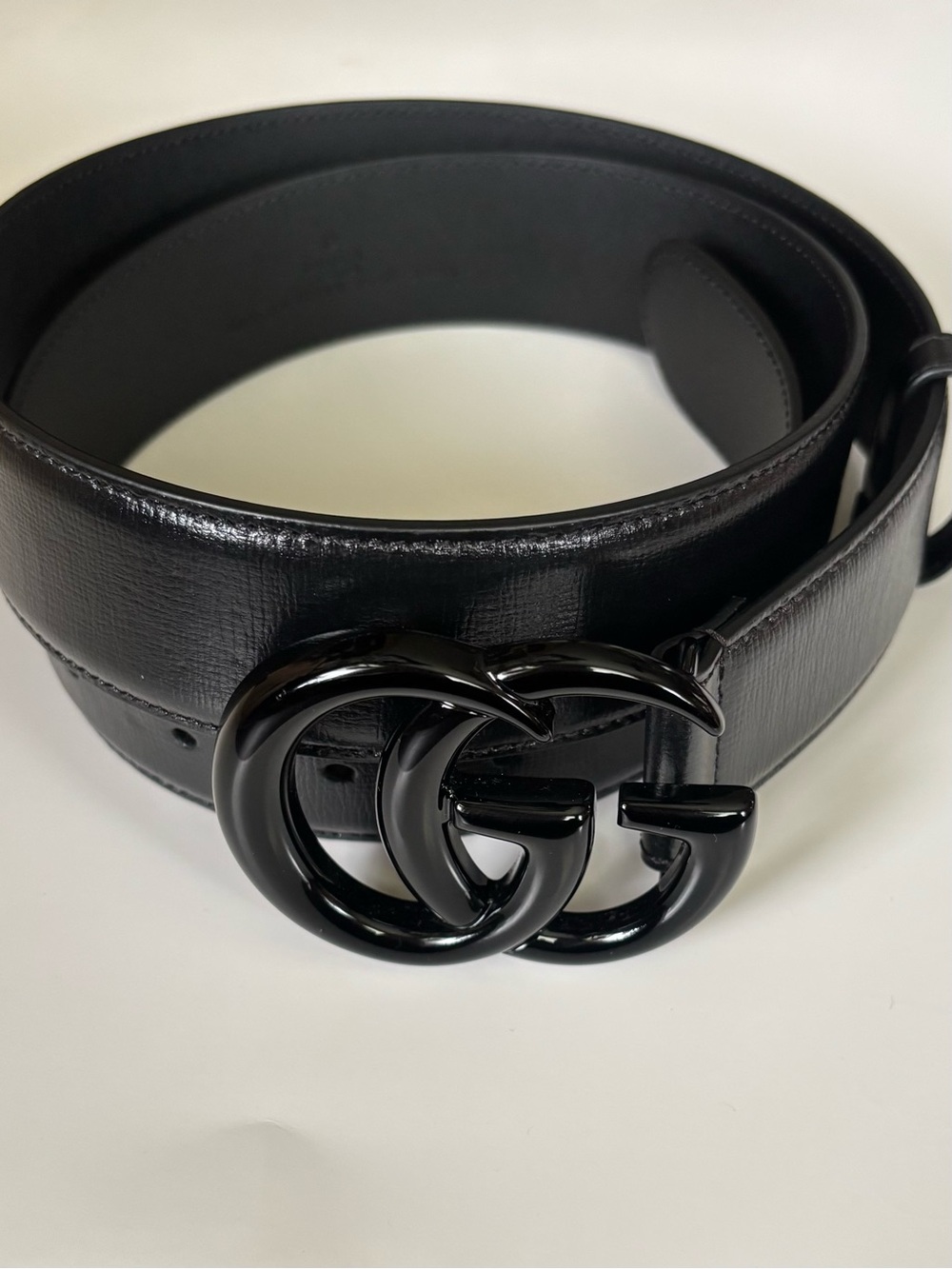 Gucci Black Leather Belt with Black Double G Buckle